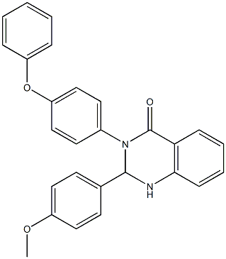 2-(4-methoxyphenyl)-3-(4-phenoxyphenyl)-2,3-dihydro-4(1H)-quinazolinone 化学構造式