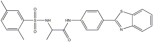 N-[4-(1,3-benzothiazol-2-yl)phenyl]-2-{[(2,5-dimethylphenyl)sulfonyl]amino}propanamide Struktur