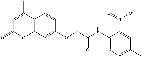 N-{2-nitro-4-methylphenyl}-2-[(4-methyl-2-oxo-2H-chromen-7-yl)oxy]acetamide Struktur