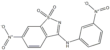 6-nitro-3-{3-nitroanilino}-1,2-benzisothiazole 1,1-dioxide 结构式