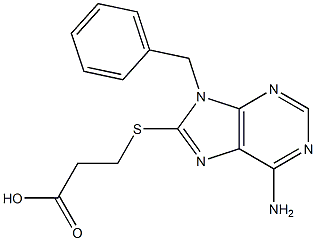 3-[(6-amino-9-benzyl-9H-purin-8-yl)sulfanyl]propanoic acid 化学構造式