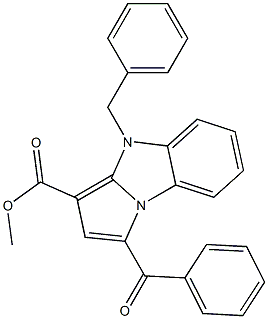 methyl 1-benzoyl-4-benzyl-4H-pyrrolo[1,2-a]benzimidazole-3-carboxylate Structure