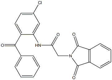 N-(2-benzoyl-5-chlorophenyl)-2-(1,3-dioxo-1,3-dihydro-2H-isoindol-2-yl)acetamide 化学構造式