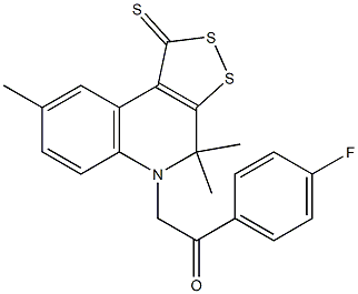 1-(4-fluorophenyl)-2-(4,4,8-trimethyl-1-thioxo-1,4-dihydro-5H-[1,2]dithiolo[3,4-c]quinolin-5-yl)ethanone Structure
