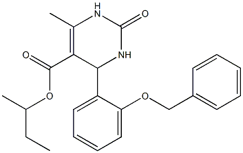 sec-butyl 4-[2-(benzyloxy)phenyl]-6-methyl-2-oxo-1,2,3,4-tetrahydro-5-pyrimidinecarboxylate 结构式