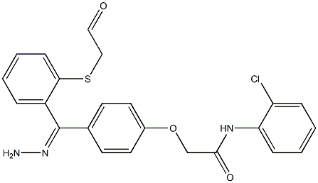N-(2-chlorophenyl)-2-(4-{2-[(phenylsulfanyl)acetyl]carbohydrazonoyl}phenoxy)acetamide Struktur