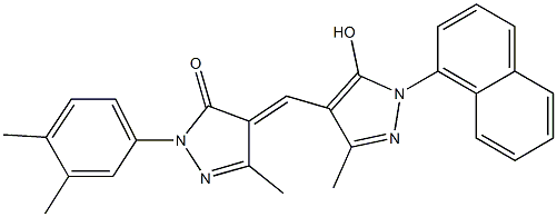 2-(3,4-dimethylphenyl)-4-{[5-hydroxy-3-methyl-1-(1-naphthyl)-1H-pyrazol-4-yl]methylene}-5-methyl-2,4-dihydro-3H-pyrazol-3-one 化学構造式