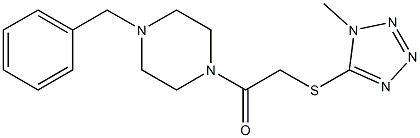 1-benzyl-4-{[(1-methyl-1H-tetraazol-5-yl)sulfanyl]acetyl}piperazine Struktur