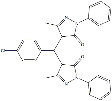  4-[(4-chlorophenyl)(3-methyl-5-oxo-1-phenyl-4,5-dihydro-1H-pyrazol-4-yl)methyl]-5-methyl-2-phenyl-2,4-dihydro-3H-pyrazol-3-one