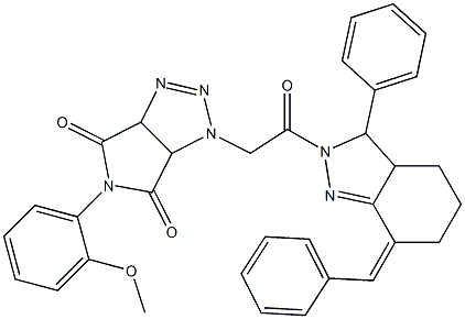 1-[2-(7-benzylidene-3-phenyl-3,3a,4,5,6,7-hexahydro-2H-indazol-2-yl)-2-oxoethyl]-5-(2-methoxyphenyl)-3a,6a-dihydropyrrolo[3,4-d][1,2,3]triazole-4,6(1H,5H)-dione