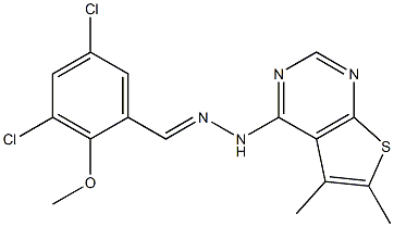 3,5-dichloro-2-methoxybenzaldehyde (5,6-dimethylthieno[2,3-d]pyrimidin-4-yl)hydrazone Structure