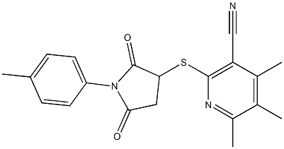 4,5,6-trimethyl-2-{[1-(4-methylphenyl)-2,5-dioxo-3-pyrrolidinyl]sulfanyl}nicotinonitrile