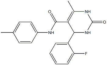 4-(2-fluorophenyl)-6-methyl-N-(4-methylphenyl)-2-oxo-1,2,3,4-tetrahydro-5-pyrimidinecarboxamide,,结构式
