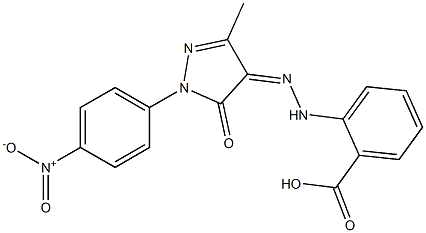 2-[2-(1-{4-nitrophenyl}-3-methyl-5-oxo-1,5-dihydro-4H-pyrazol-4-ylidene)hydrazino]benzoic acid Structure