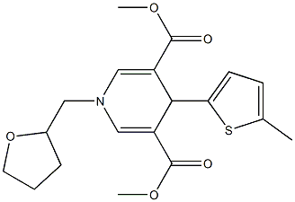 dimethyl 4-(5-methyl-2-thienyl)-1-(tetrahydro-2-furanylmethyl)-1,4-dihydro-3,5-pyridinedicarboxylate Struktur
