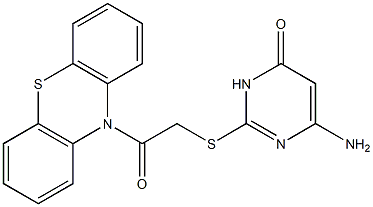 6-amino-2-{[2-oxo-2-(10H-phenothiazin-10-yl)ethyl]sulfanyl}-4(3H)-pyrimidinone 结构式