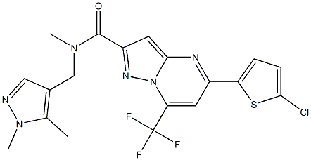 5-(5-chloro-2-thienyl)-N-[(1,5-dimethyl-1H-pyrazol-4-yl)methyl]-N-methyl-7-(trifluoromethyl)pyrazolo[1,5-a]pyrimidine-2-carboxamide 结构式