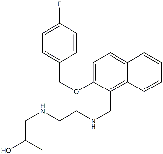 1-({2-[({2-[(4-fluorobenzyl)oxy]-1-naphthyl}methyl)amino]ethyl}amino)-2-propanol,,结构式