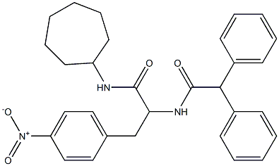 N-cycloheptyl-2-[(diphenylacetyl)amino]-3-{4-nitrophenyl}propanamide,,结构式