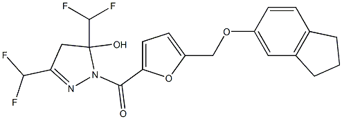 3,5-bis(difluoromethyl)-1-{5-[(2,3-dihydro-1H-inden-5-yloxy)methyl]-2-furoyl}-4,5-dihydro-1H-pyrazol-5-ol