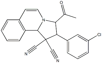 3-acetyl-2-(3-chlorophenyl)-2,3-dihydropyrrolo[2,1-a]isoquinoline-1,1(10bH)-dicarbonitrile Structure