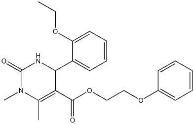 2-phenoxyethyl 4-(2-ethoxyphenyl)-1,6-dimethyl-2-oxo-1,2,3,4-tetrahydropyrimidine-5-carboxylate Struktur