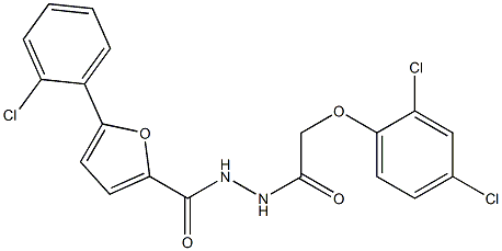 5-(2-chlorophenyl)-N'-[(2,4-dichlorophenoxy)acetyl]-2-furohydrazide Structure