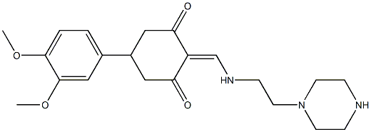 5-(3,4-dimethoxyphenyl)-2-({[2-(1-piperazinyl)ethyl]amino}methylene)-1,3-cyclohexanedione