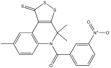 5-{3-nitrobenzoyl}-4,4,8-trimethyl-4,5-dihydro-1H-[1,2]dithiolo[3,4-c]quinoline-1-thione,,结构式