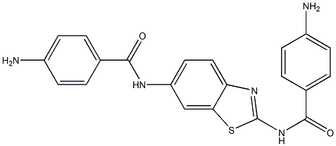 4-amino-N-{6-[(4-aminobenzoyl)amino]-1,3-benzothiazol-2-yl}benzamide 结构式