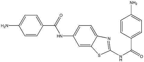 4-amino-N-{6-[(4-aminobenzoyl)amino]-1,3-benzothiazol-2-yl}benzamide,,结构式