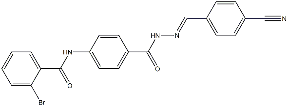 2-bromo-N-(4-{[2-(4-cyanobenzylidene)hydrazino]carbonyl}phenyl)benzamide 结构式