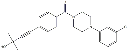 4-(4-{[4-(3-chlorophenyl)-1-piperazinyl]carbonyl}phenyl)-2-methyl-3-butyn-2-ol Structure