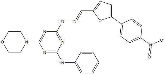 5-{4-nitrophenyl}-2-furaldehyde [4-anilino-6-(4-morpholinyl)-1,3,5-triazin-2-yl]hydrazone,,结构式