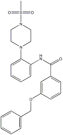 3-(benzyloxy)-N-{2-[4-(methylsulfonyl)-1-piperazinyl]phenyl}benzamide 结构式