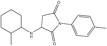 3-[(2-methylcyclohexyl)amino]-1-(4-methylphenyl)-2,5-pyrrolidinedione Structure