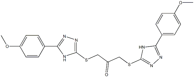 1,3-bis{[5-(4-methoxyphenyl)-4H-1,2,4-triazol-3-yl]sulfanyl}acetone Structure