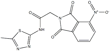 2-{4-nitro-1,3-dioxo-1,3-dihydro-2H-isoindol-2-yl}-N-(5-methyl-1,3,4-thiadiazol-2-yl)acetamide,,结构式