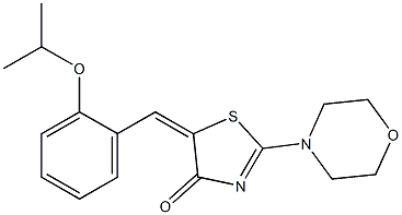 5-(2-isopropoxybenzylidene)-2-(4-morpholinyl)-1,3-thiazol-4(5H)-one,,结构式