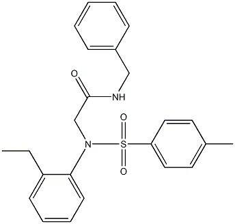 N-benzyl-2-{2-ethyl[(4-methylphenyl)sulfonyl]anilino}acetamide 化学構造式