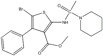 methyl 5-bromo-4-phenyl-2-[(1-piperidinylacetyl)amino]-3-thiophenecarboxylate Structure