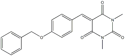 5-[4-(benzyloxy)benzylidene]-1,3-dimethyl-2,4,6(1H,3H,5H)-pyrimidinetrione Struktur