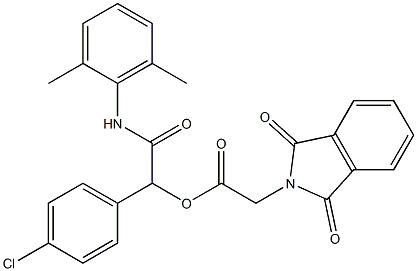 1-(4-chlorophenyl)-2-(2,6-dimethylanilino)-2-oxoethyl (1,3-dioxo-1,3-dihydro-2H-isoindol-2-yl)acetate,,结构式