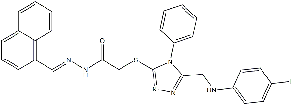 2-({5-[(4-iodoanilino)methyl]-4-phenyl-4H-1,2,4-triazol-3-yl}sulfanyl)-N'-(1-naphthylmethylene)acetohydrazide|