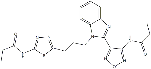 N-[5-(3-{2-[4-(propionylamino)-1,2,5-oxadiazol-3-yl]-1H-benzimidazol-1-yl}propyl)-1,3,4-thiadiazol-2-yl]propanamide Structure