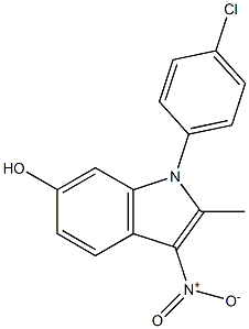 1-(4-chlorophenyl)-3-nitro-2-methyl-1H-indol-6-ol,,结构式