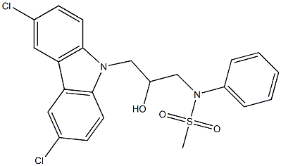 N-[3-(3,6-dichloro-9H-carbazol-9-yl)-2-hydroxypropyl]-N-phenylmethanesulfonamide 化学構造式