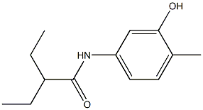 2-ethyl-N-(3-hydroxy-4-methylphenyl)butanamide 化学構造式