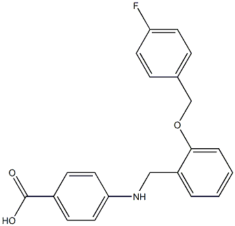 4-({2-[(4-fluorobenzyl)oxy]benzyl}amino)benzoic acid Struktur