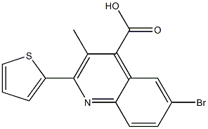 6-bromo-3-methyl-2-(2-thienyl)-4-quinolinecarboxylic acid 结构式